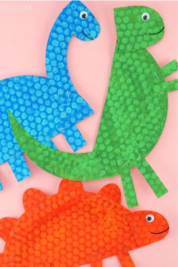 simple paper plate dinosaur craft project