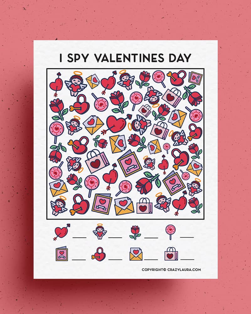 printable sheet for kids valentine activity