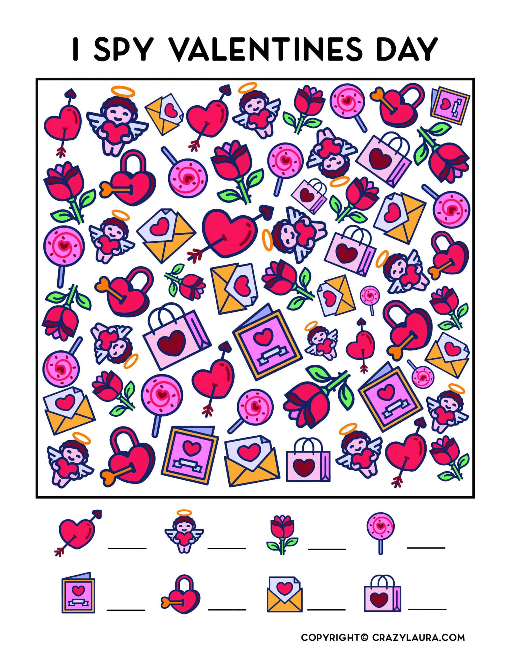 easy to print valentines count and color game