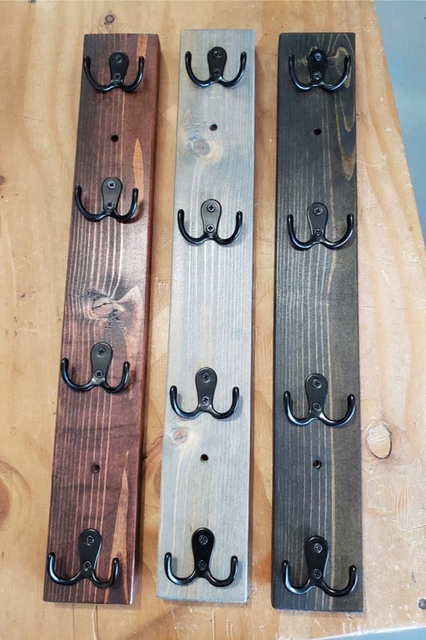 vertical wooden key holding hooks