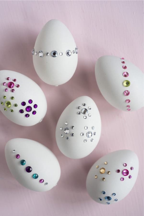 sparkly decorated easter eggs