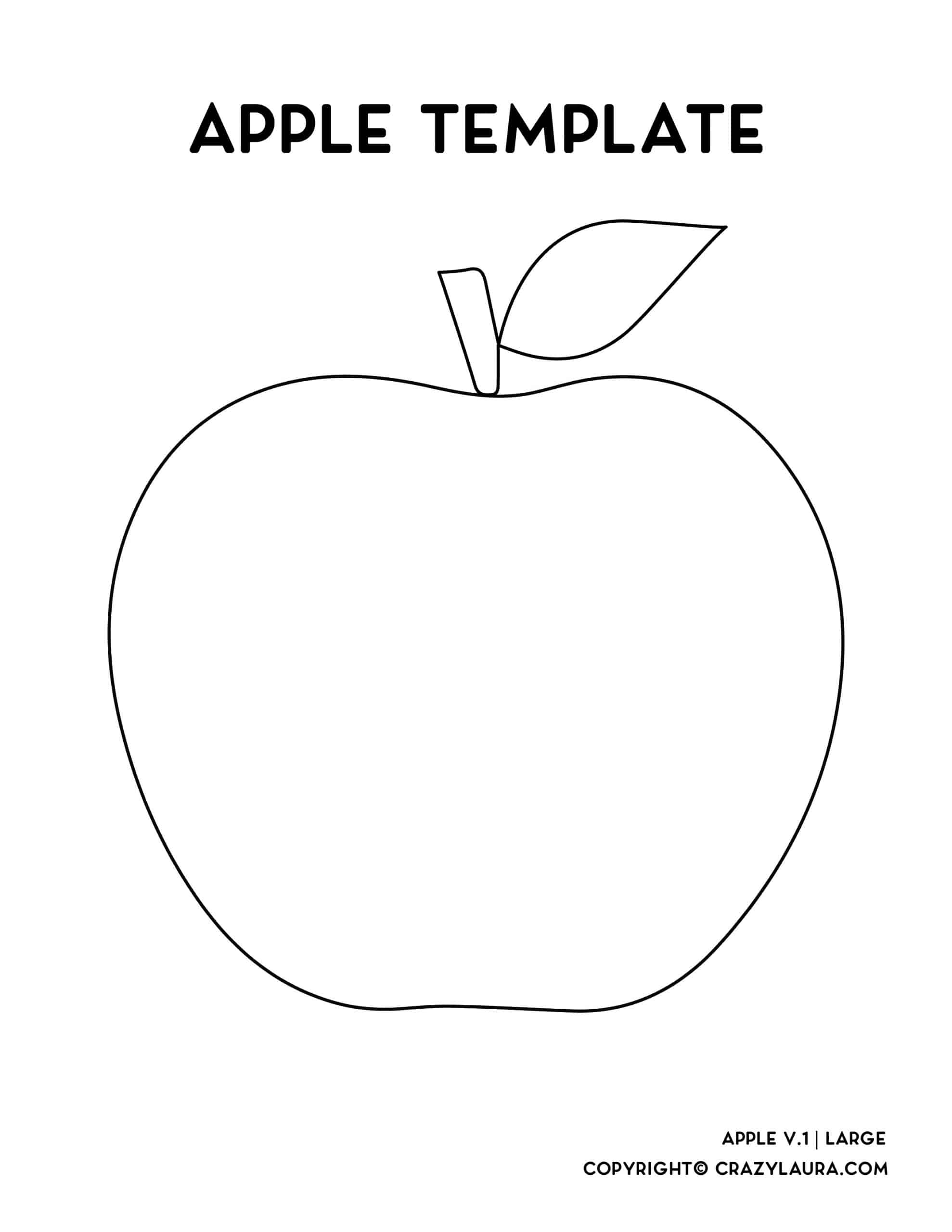 large apple template printable sheet