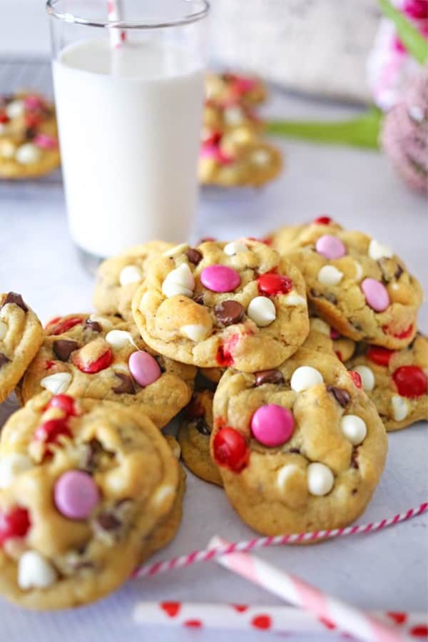 cookies with red and pink candies