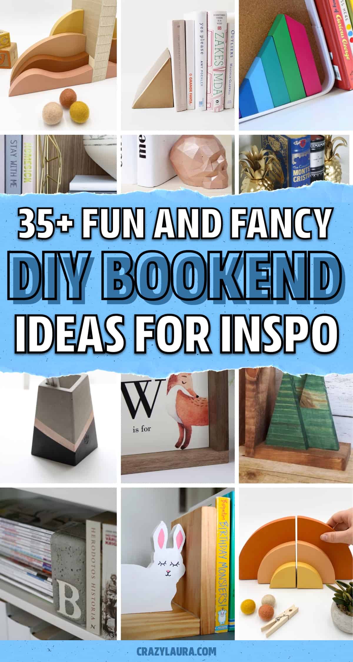 do it yourself bookend ideas