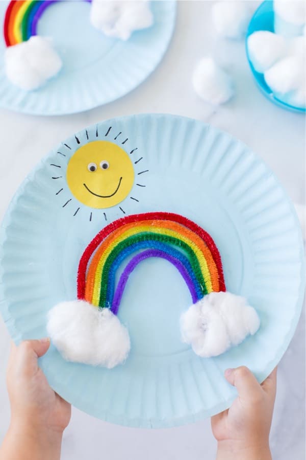 rainbow paper plate craft idea