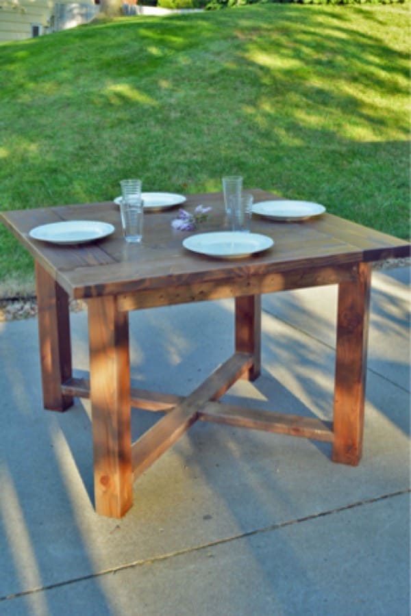farmhouse table with x base square