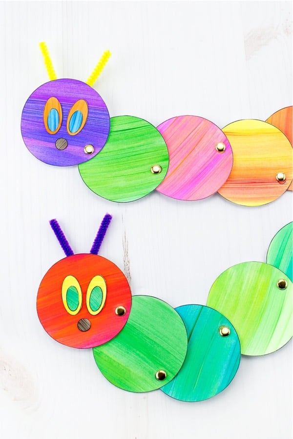 colorful caterpillar kid craft