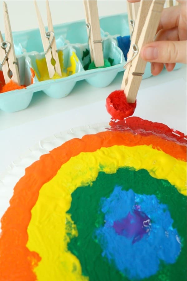 painted rainbow kids craft