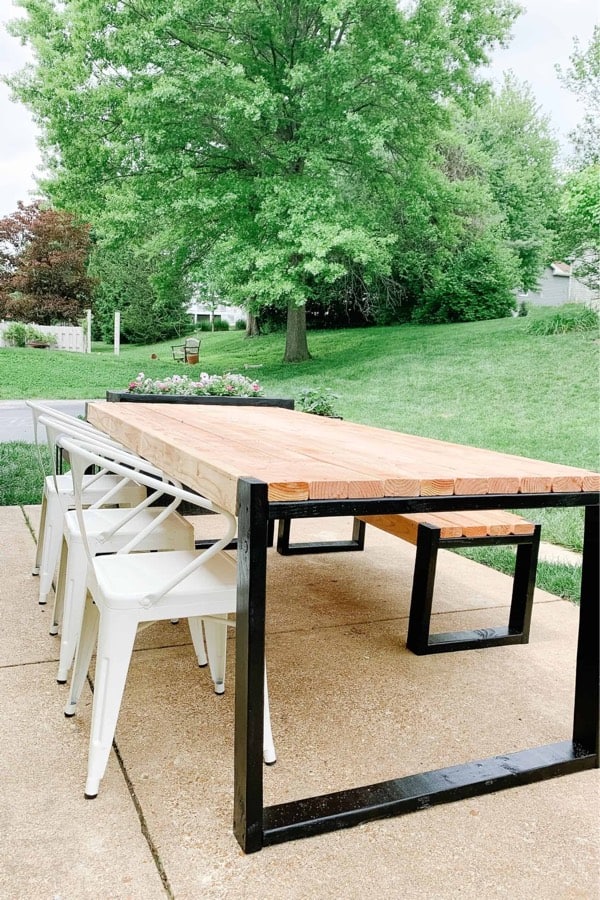 wood and metal diy table