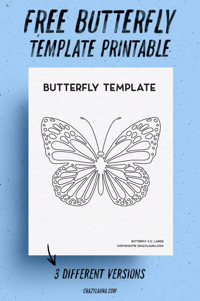Free Butterfly Template & Coloring Pages To Print - Crazy Laura