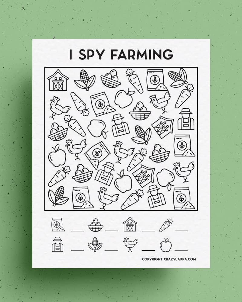easy to print i spy farming