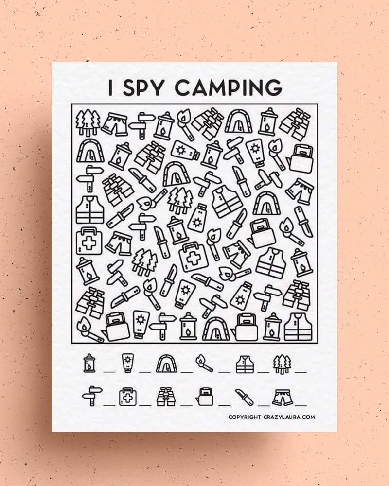 simple ispy camping game