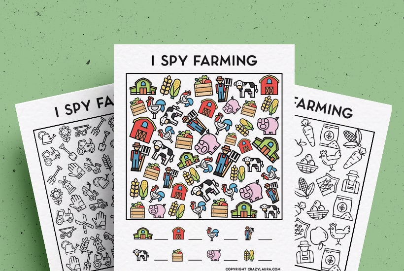 Free Farming I Spy Printable Game Sheets For Kids