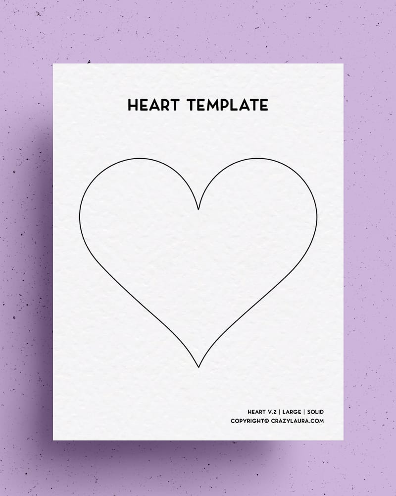 large cut out printable for heart