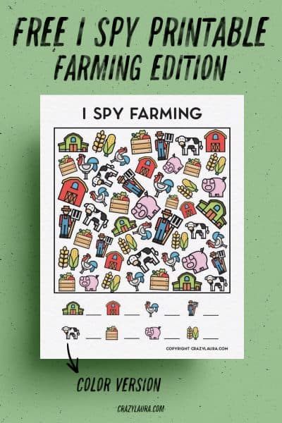 Free Farming I Spy Printable Game Sheets For Kids - Crazy Laura