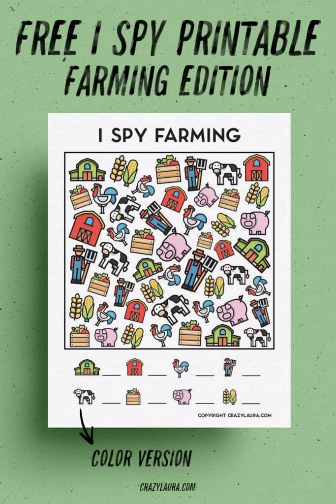 Free Farming I Spy Printable Game Sheets For Kids - Crazy Laura