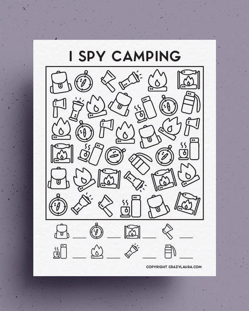 kids i spy game for camping