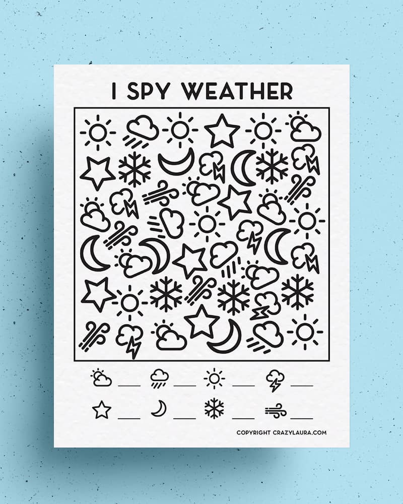 weather themed i spy printable