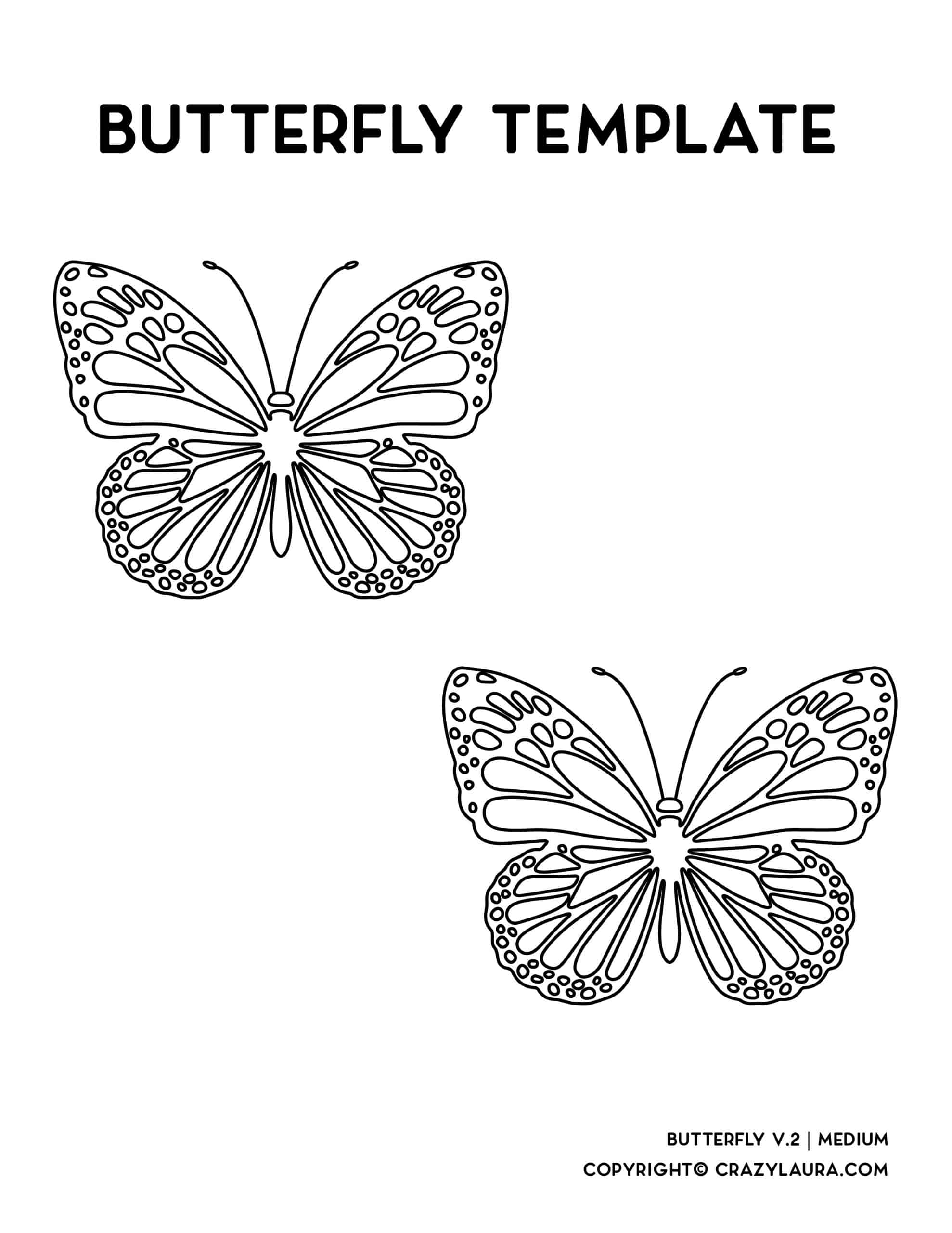 medium sized butterfly template printable