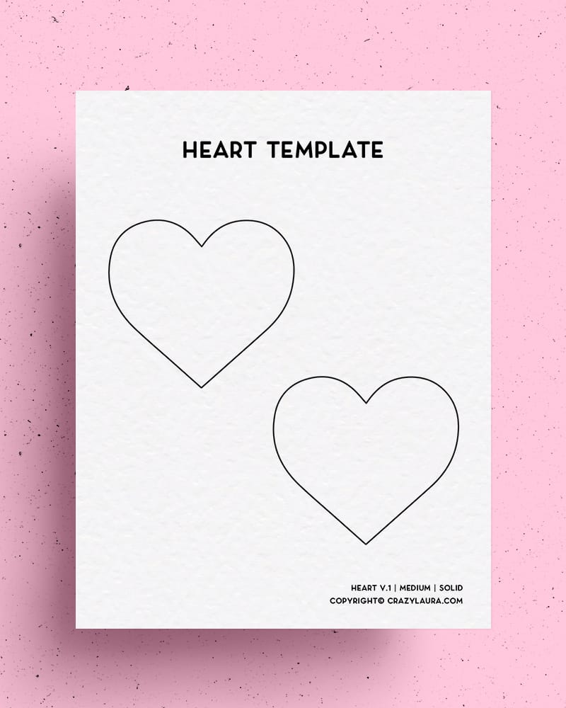 free outline template for heart shapes