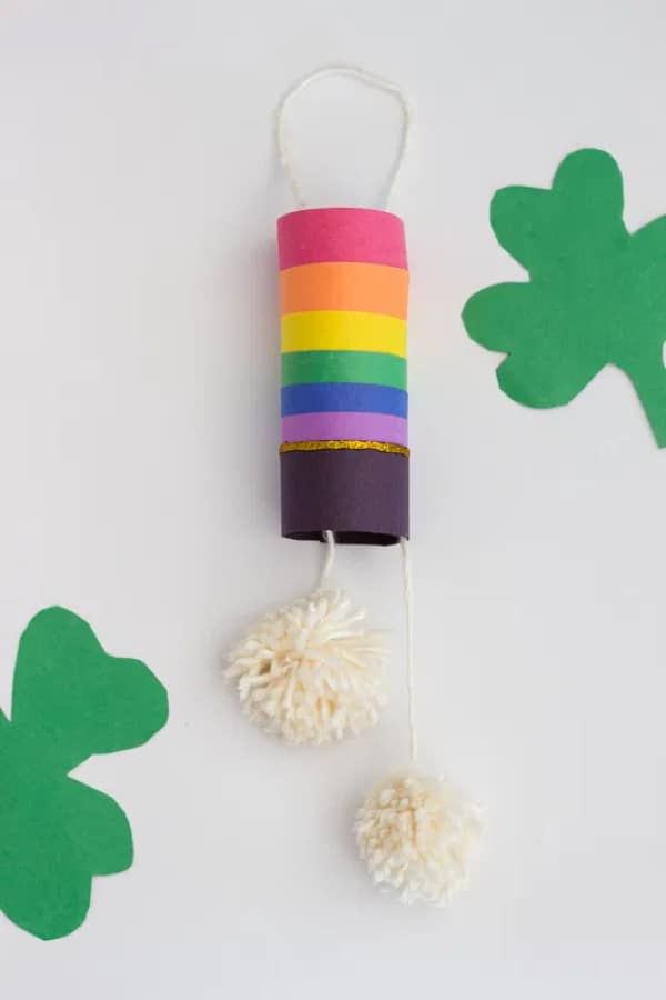 dream catcher kids craft with four-leaf clovers