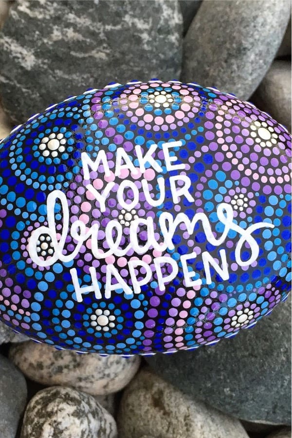 painted rock inspiration with quote