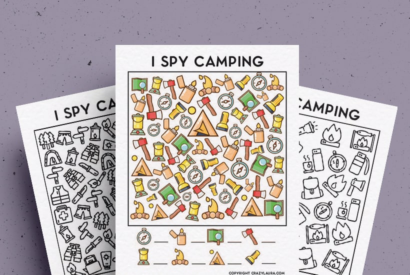 Free Camping I Spy Printable Game For Kids In 2024