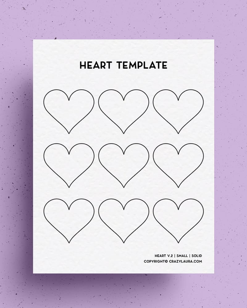 small printable hearts