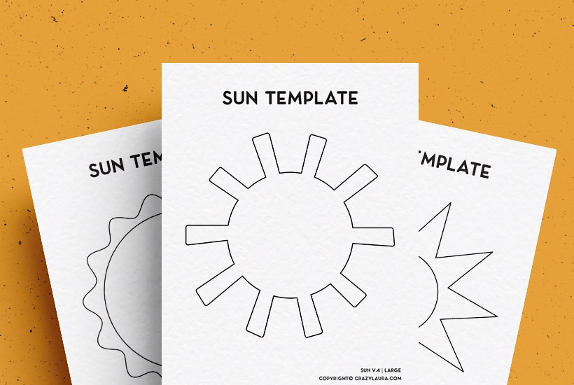 Free Sun Template Outlines & Craft Printables