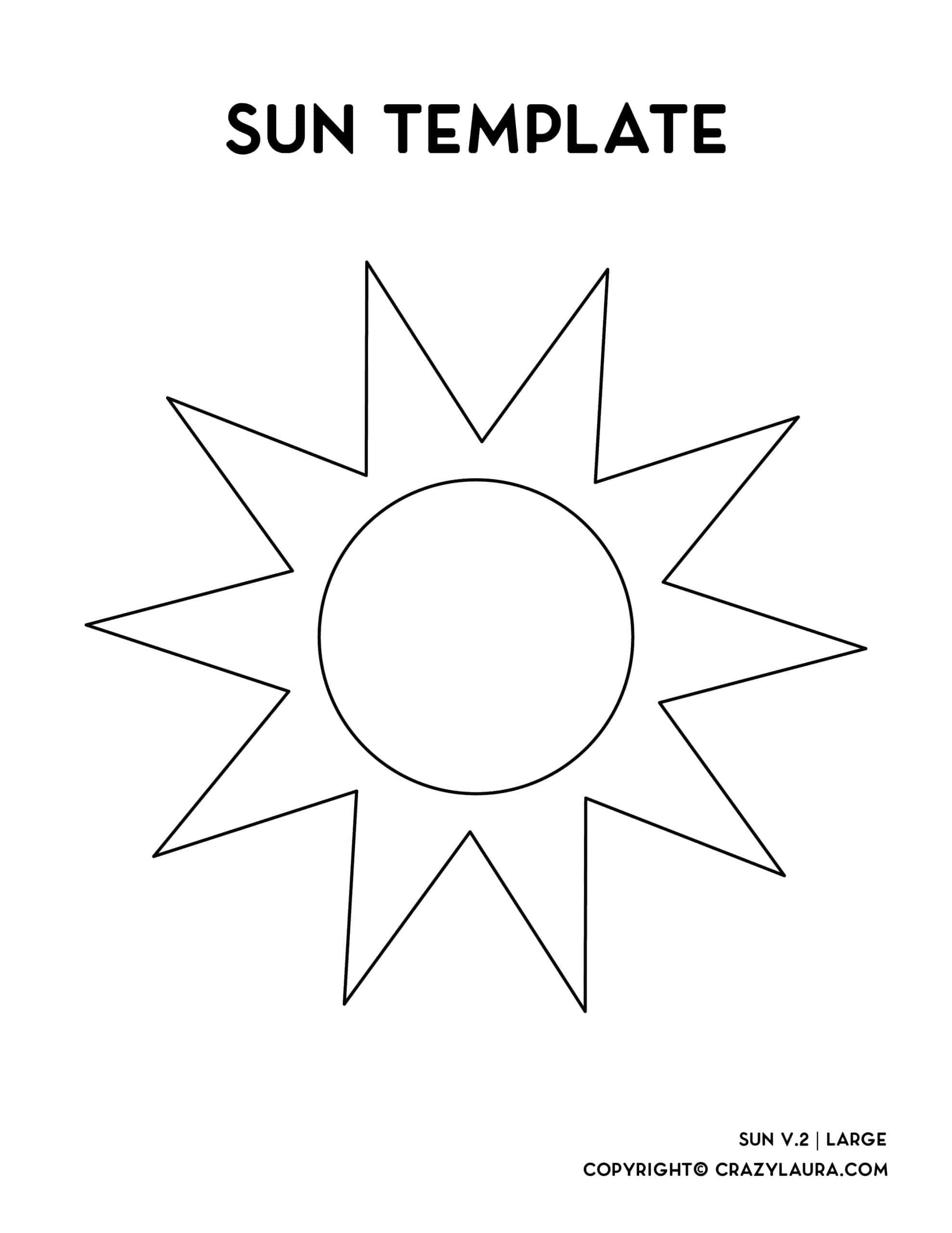 free outline of large sun shape