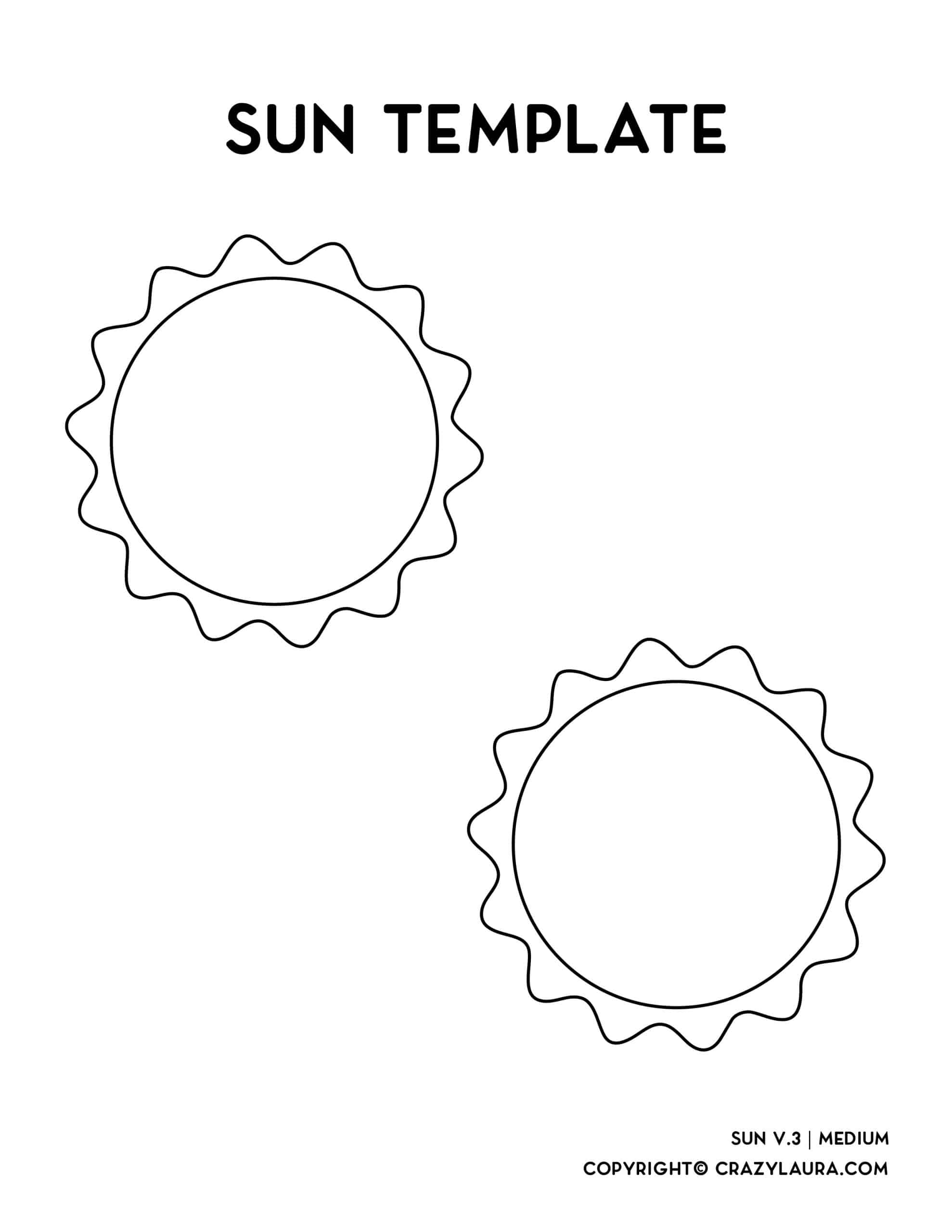 free cut out for sun shapes