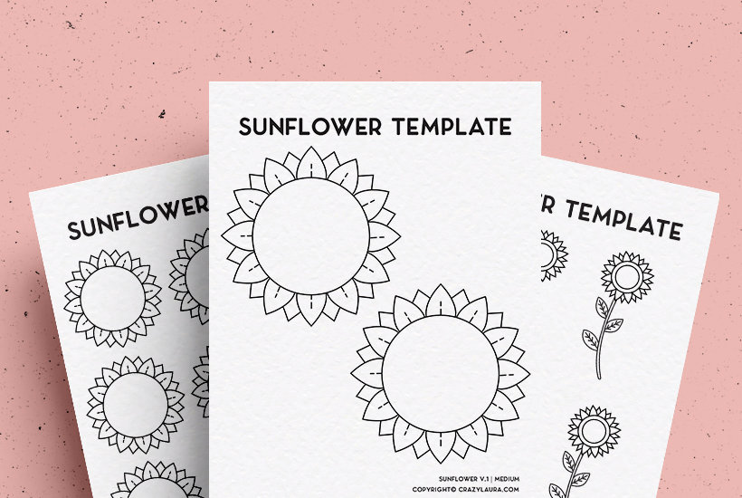 Free Sunflower Template & Stencil Outlines