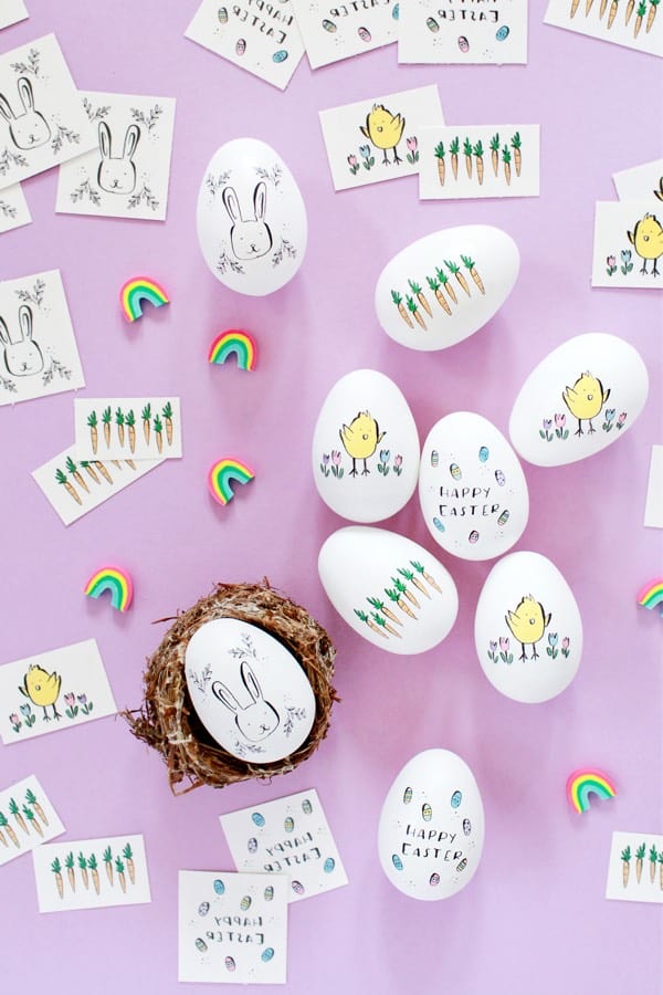 easter eggs made with temporarty tattoos