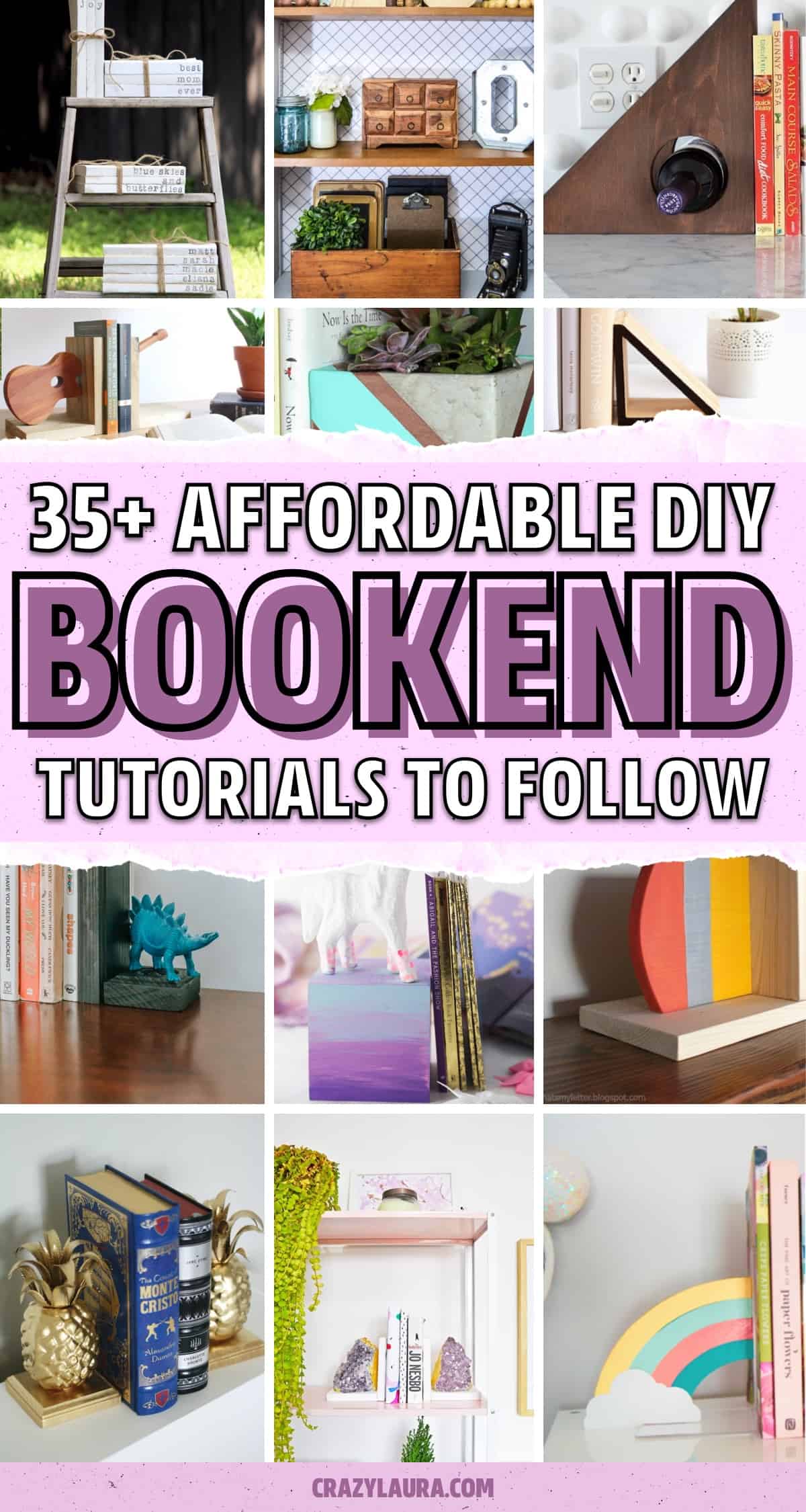 cheap and easy bookend ideas