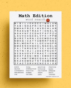 Free Math Word Search Printable Games PDF Sheets - Crazy Laura
