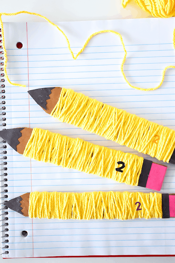 back to school craft project with yarn