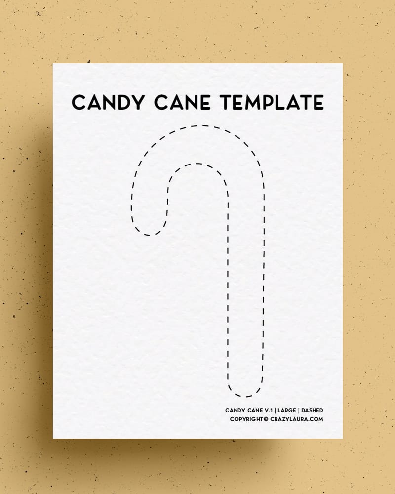 free candy cane outline template