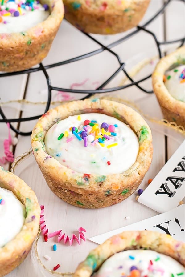 easy cookie cups with funfetti mix