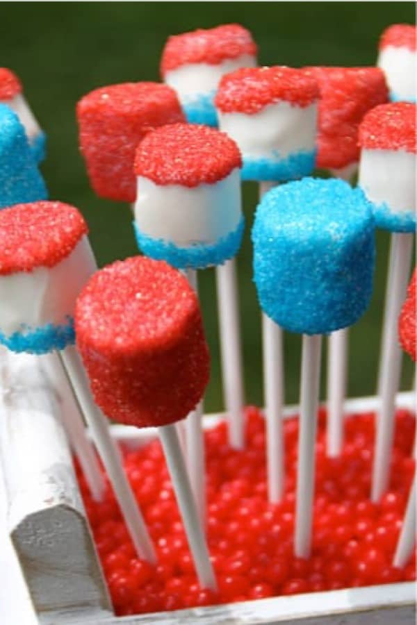 marshmallow dessert pops for july 4th