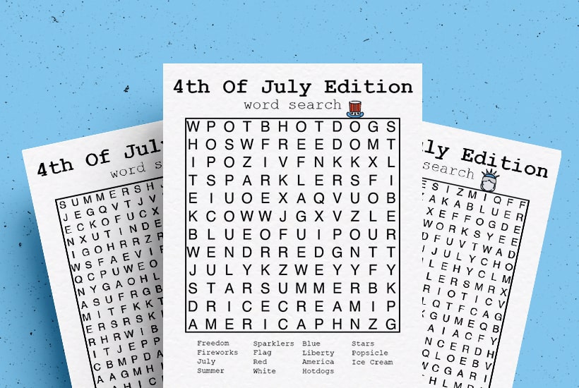 Free 4th Of July Word Search Printable Game Sheets