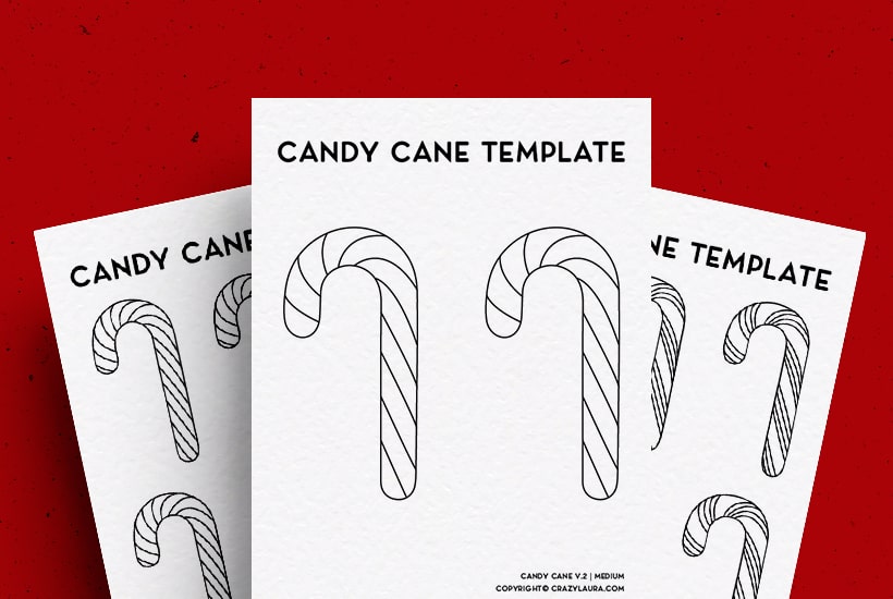 Free Candy Cane Template & Printable Shape Outlines