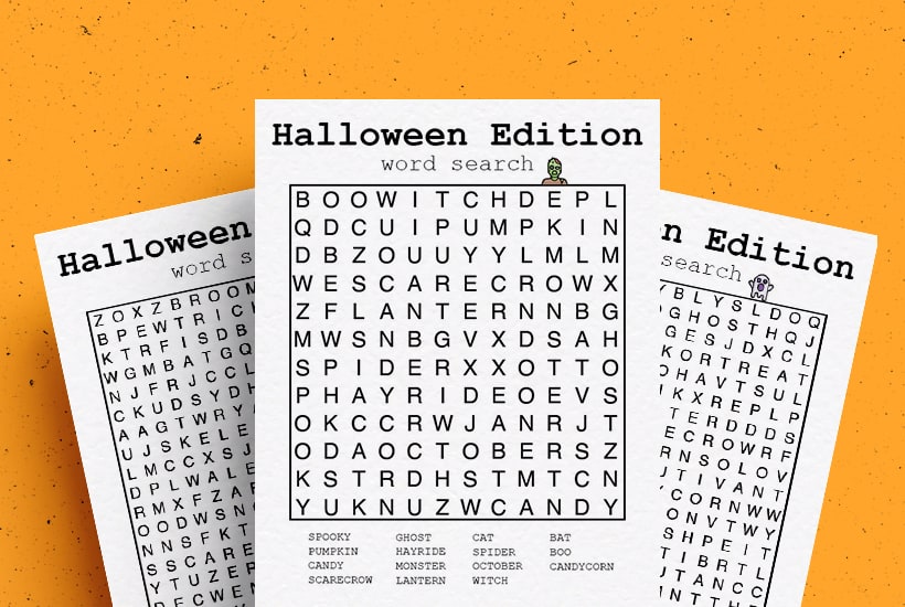 Free Halloween Word Search Printable Game Sheets