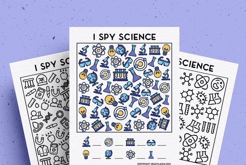 Free Science I Spy Printable Game Sheets For Kids