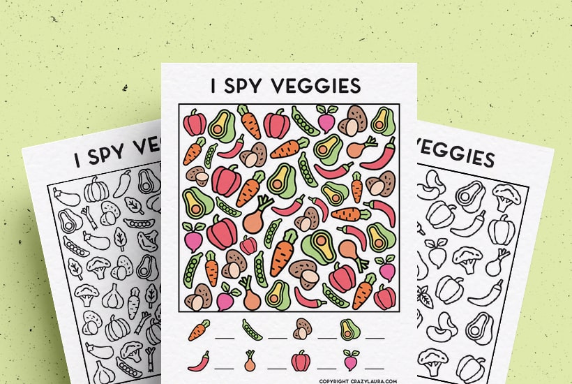 Free I Spy Veggies Printable Game For Kids In 2024