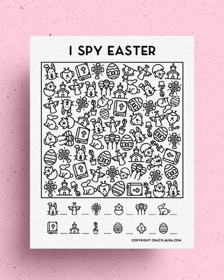 Free Easter I Spy Printable Game Sheets For Kids - Crazy Laura