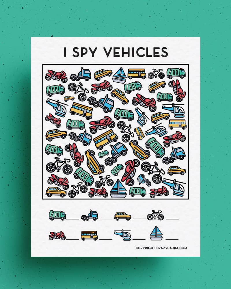 i spy vehicles for young kids