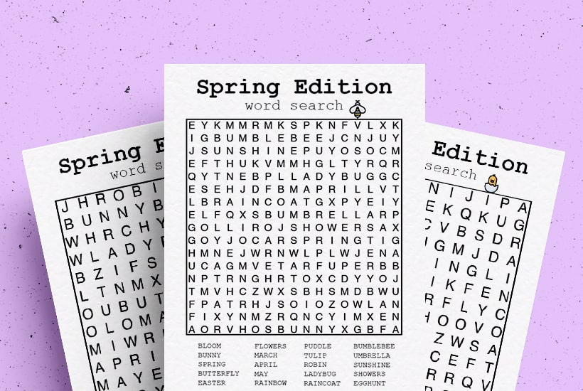 Free Spring Word Search Printable Game Sheets For 2024