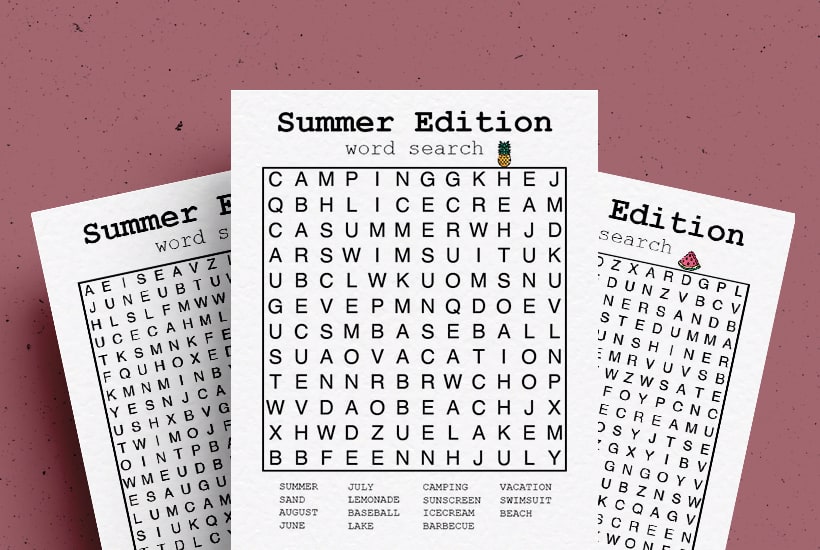 Free Summer Word Search Printable Games To Print