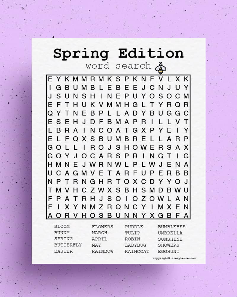 free word search template