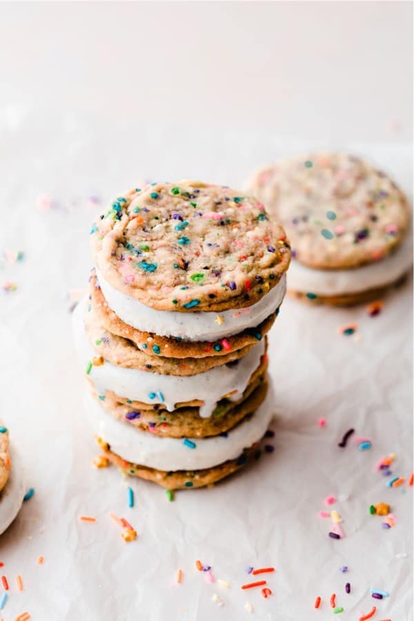 homemade ice cream sandwhich recipe with sprinkles